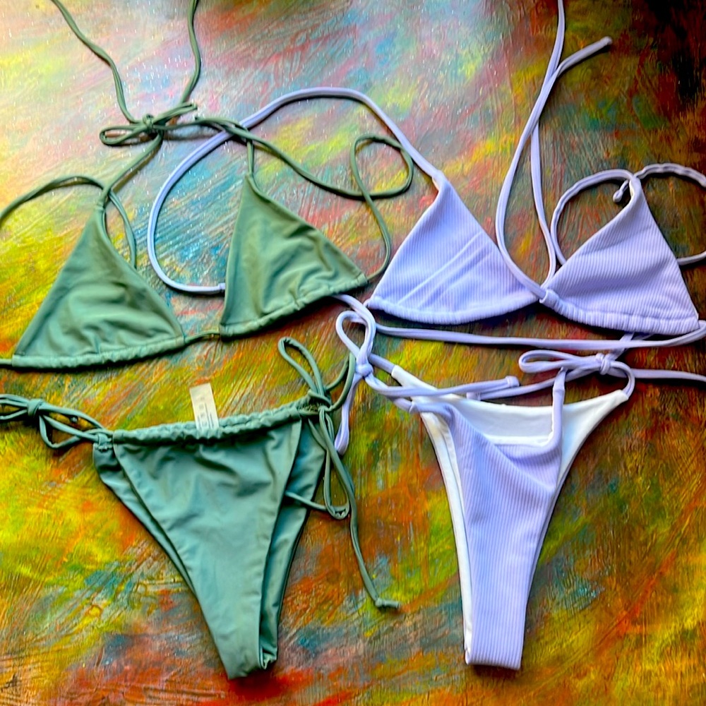 Bundle of 2 swimsuits: Sage & Lilac  Bikini sets Sz. S XS